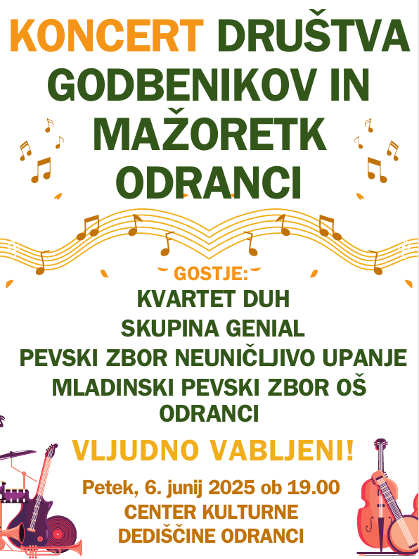 KONCERT - DRUŠTVO GODBENIKOV ODRANCI